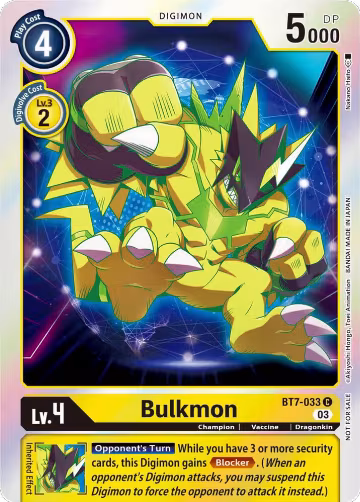Bulkmon (Official Tournament Pack Vol.11) (BT7-033 C), Next Adventure — Digimon card price