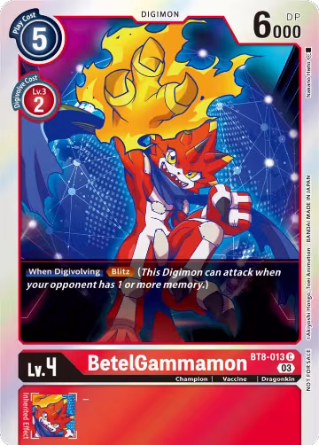 BetelGammamon (Official Tournament Pack Vol.11) (BT8-013 C), New Awakening — Digimon card price