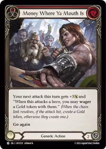 Money Where Ya Mouth Is (Red) (HVY235), Heavy Hitters — Flesh & Blood card price