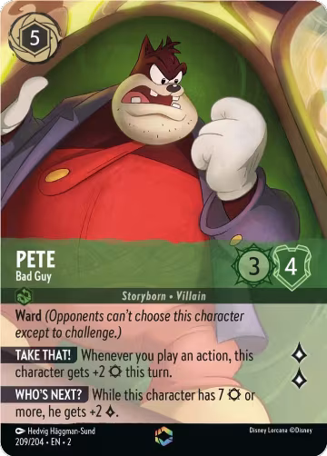 Pete - Bad Guy (Enchanted) (209/204), Rise of the Floodborn — Lorcana card price
