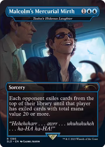 Malcolm's Mercurial Mirth - Tasha's Hideous Laughter (1395), Secret Lair Drop Series — Magic card price
