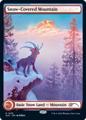 Snow-Covered Mountain (1476) (1476), Secret Lair Drop Series — Magic card price