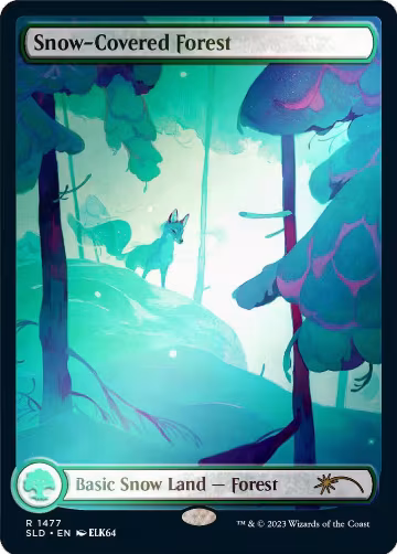 Snow-Covered Forest (1477) (Rainbow Foil) (1477), Secret Lair Drop Series — Magic card price