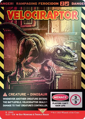 Velociraptor - Rampaging Ferocidon (Rainbow Foil) (1390), Secret Lair Drop Series — Magic card price