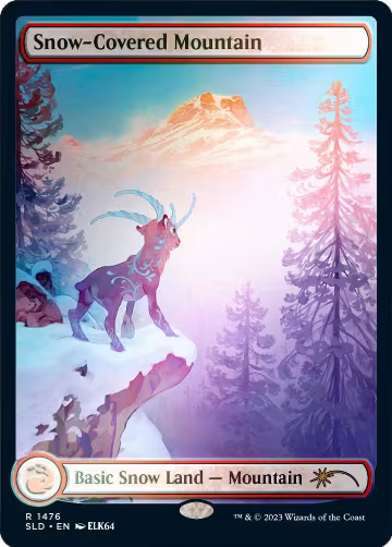 Snow-Covered Mountain (1476) (Rainbow Foil) (1476), Secret Lair Drop Series — Magic card price