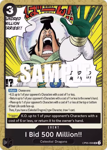 I Bid 500 Million!! (OP05-096), Awakening of the New Era — One Piece card price