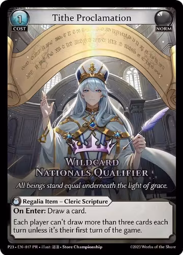 Tithe Proclamation (017), Promotional Cards — Grand Archive card price