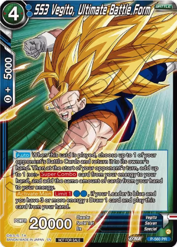 SS3 Vegito, Ultimate Battle Form (Zenkai Series Tournament Pack Vol.6) (P-560), Tournament Promotion Cards — DB Super card price