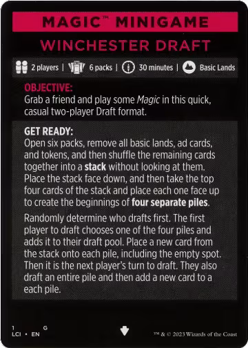 Magic Minigame: Winchester Draft (1), The Lost Caverns of Ixalan — Magic card price