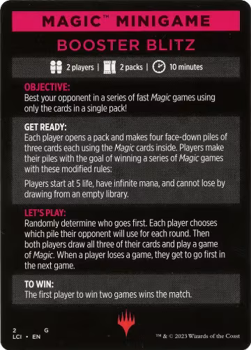 Magic Minigame: Booster Blitz (2), The Lost Caverns of Ixalan — Magic card price