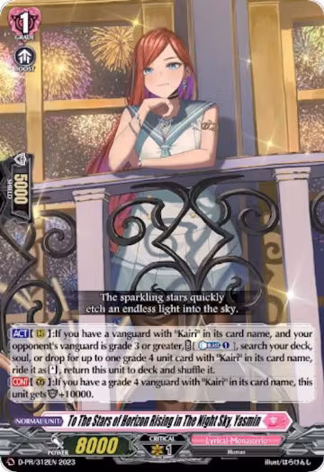 To The Stars of Horizon Rising in The Night Sky, Yasmin (D-PR/312EN), D Promo Cards — Vanguard card price
