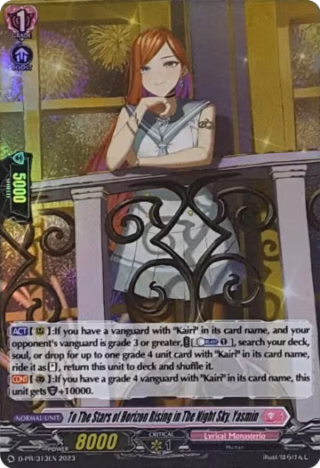 To The Stars of Horizon Rising in The Night Sky, Yasmin (Foil) (D-PR/313EN), D Promo Cards — Vanguard card price