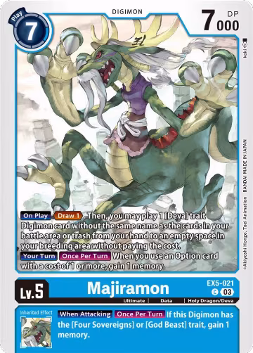 Majiramon (EX5-021 C), Animal Colosseum — Digimon card price