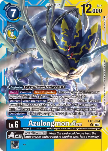 Azulongmon ACE (EX5-024 R), Animal Colosseum — Digimon card price