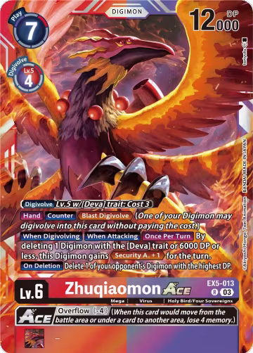 Zhuqiaomon ACE (EX5-013 R), Animal Colosseum — Digimon card price