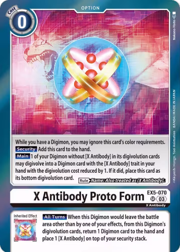 X Antibody Proto Form (EX5-070 SR), Animal Colosseum — Digimon card price
