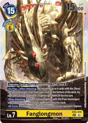 Fanglongmon (Textured) (EX5-074 SEC), Animal Colosseum — Digimon card price