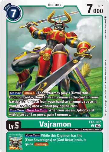 Vajramon (EX5-037 C), Animal Colosseum — Digimon card price