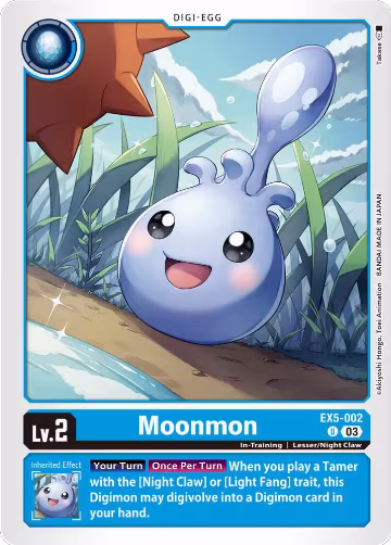 Moonmon (EX5-002 U), Animal Colosseum — Digimon card price
