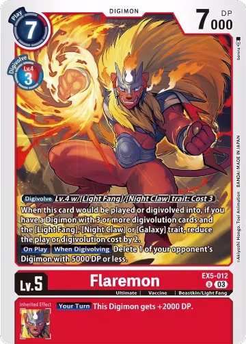 Flaremon (EX5-012 U), Animal Colosseum — Digimon card price