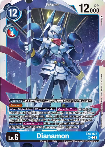 Dianamon (EX5-025 SR), Animal Colosseum — Digimon card price