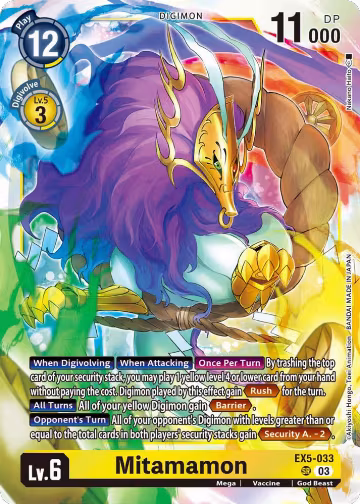 Mitamamon (EX5-033 SR), Animal Colosseum — Digimon card price