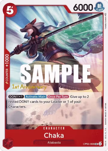Chaka (OP05-008), Awakening of the New Era: 1st Anniversary Tournament Cards — One Piece card price