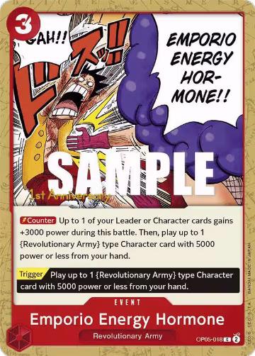 Emporio Energy Hormone (OP05-018), Awakening of the New Era: 1st Anniversary Tournament Cards — One Piece card price