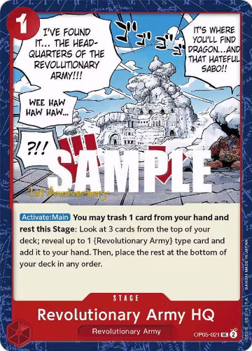Revolutionary Army HQ (OP05-021), Awakening of the New Era: 1st Anniversary Tournament Cards — One Piece card price