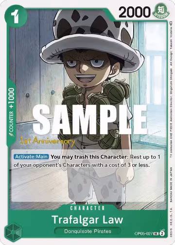 Trafalgar Law (027) (OP05-027), Awakening of the New Era: 1st Anniversary Tournament Cards — One Piece card price