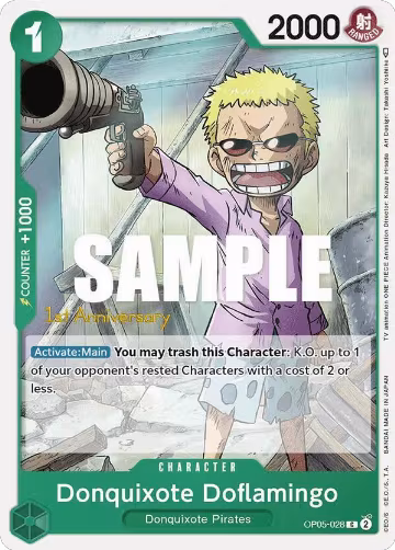 Donquixote Doflamingo (028) (OP05-028), Awakening of the New Era: 1st Anniversary Tournament Cards — One Piece card price