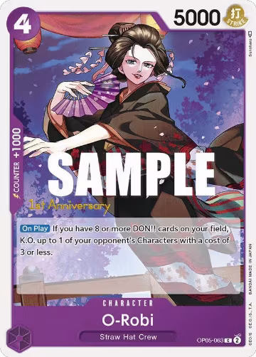 O-Robi (OP05-063), Awakening of the New Era: 1st Anniversary Tournament Cards — One Piece card price