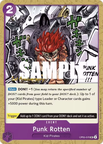 Punk Rotten (OP05-078), Awakening of the New Era: 1st Anniversary Tournament Cards — One Piece card price