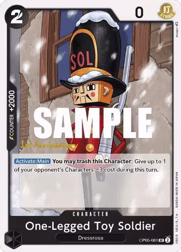 One-Legged Toy Soldier (OP05-081), Awakening of the New Era: 1st Anniversary Tournament Cards — One Piece card price