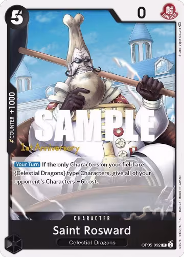 Saint Rosward (OP05-092), Awakening of the New Era: 1st Anniversary Tournament Cards — One Piece card price