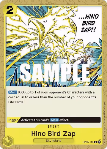 Hino Bird Zap (OP05-116), Awakening of the New Era: 1st Anniversary Tournament Cards — One Piece card price