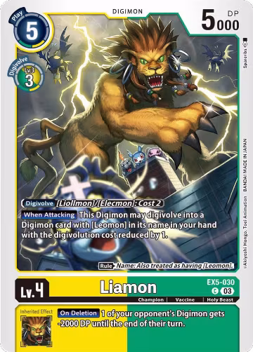 Liamon (EX5-030 C), Animal Colosseum — Digimon card price
