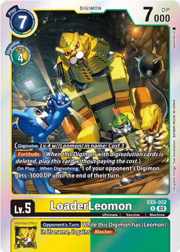 LoaderLeomon (EX5-032 R), Animal Colosseum — Digimon card price