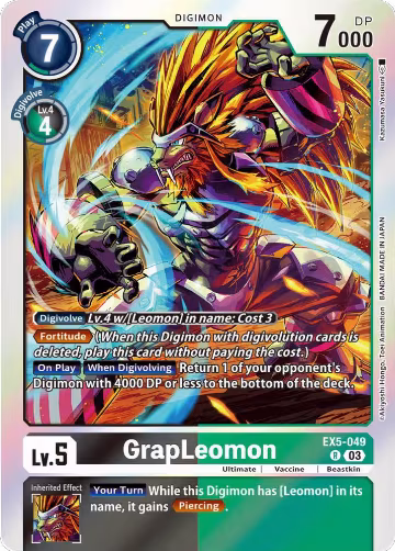 GrapLeomon (EX5-049 R), Animal Colosseum — Digimon card price
