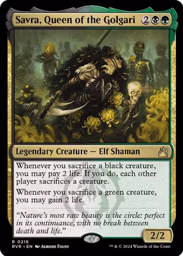 Savra, Queen of the Golgari (218), Ravnica Remastered — Magic card price