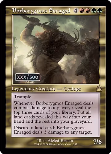 Borborygmos Enraged (Retro Frame) (Serial Numbered) (357), Ravnica Remastered — Magic card price