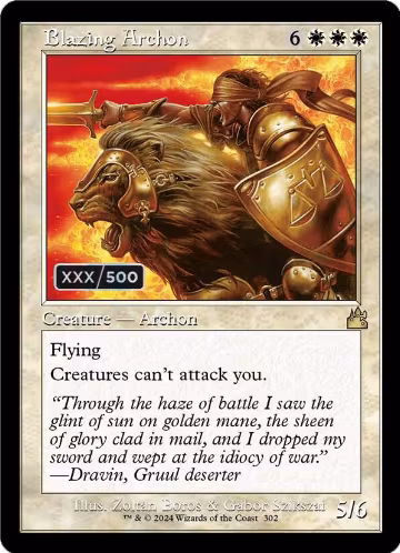 Blazing Archon (Retro Frame) (Serial Numbered) (302), Ravnica Remastered — Magic card price