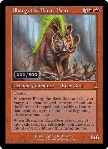 Ilharg, the Raze-Boar (Retro Frame) (Serial Numbered) (334), Ravnica Remastered — Magic card price