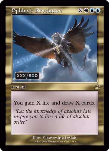 Sphinx's Revelation (Retro Frame) (Serial Numbered) (383), Ravnica Remastered — Magic card price
