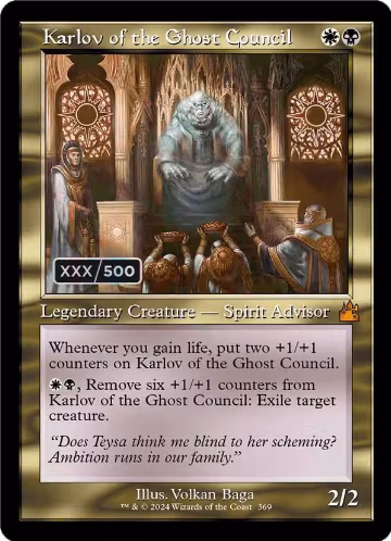 Karlov of the Ghost Council (Retro Frame) (Serial Numbered) (369), Ravnica Remastered — Magic card price