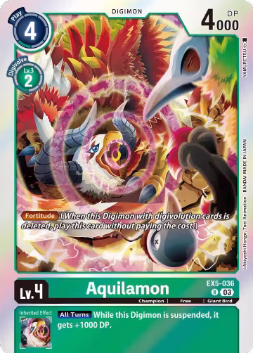Aquilamon (EX5-036 R), Animal Colosseum — Digimon card price