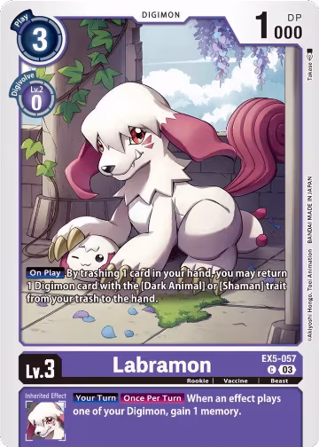 Labramon (EX5-057 C), Animal Colosseum — Digimon card price