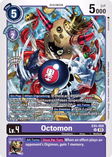 Octomon (EX5-058 U), Animal Colosseum — Digimon card price
