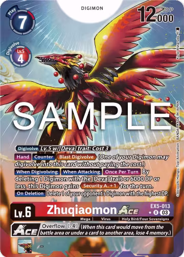 Zhuqiaomon ACE (Alternate Art) (EX5-013 R), Animal Colosseum — Digimon card price