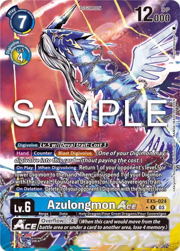 Azulongmon ACE (Alternate Art) (EX5-024 R), Animal Colosseum — Digimon card price